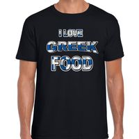 I love Greek food t-shirt zwart voor heren