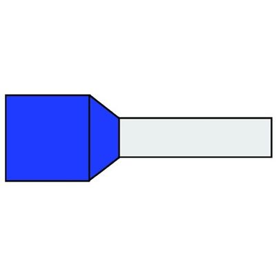 Geïsoleerde Adereindhuls 2,50qmm Blauw penlengte = 12mm