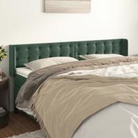 Hoofdbord met randen 203x16x78/88 cm fluweel donkergroen