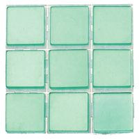 63x stuks mozaieken maken steentjes/tegels kleur turquoise 10 x 10 x 2 mm   - - thumbnail