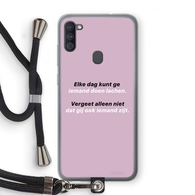 gij zijt ook iemand: Samsung Galaxy A11 Transparant Hoesje met koord