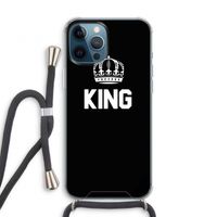 King zwart: iPhone 12 Pro Transparant Hoesje met koord