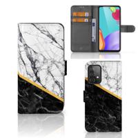 Samsung Galaxy A52 | Bookcase | Marmer Wit Zwart - Origineel Cadeau Man