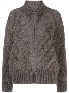 Fabiana Filippi cardigan à fermeture zippée - Marron