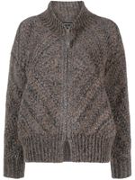 Fabiana Filippi cardigan à fermeture zippée - Marron