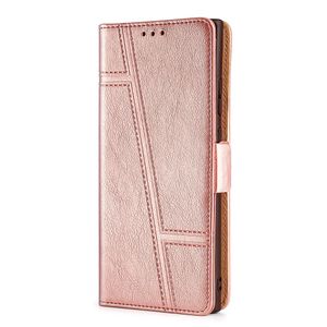Samsung Galaxy S22 hoesje - Bookcase - Pasjeshouder - Portemonnee - Patroon - Kunstleer - Rose Goud