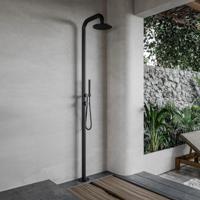 Buitendouche vrijstaand Fortifura Outdoor Deluxe Regendouche Met Handdouche Mat Zwart Fortifura
