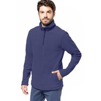 Fleece trui - marine blauw - warme sweater - voor heren - polyester 2XL  - - thumbnail