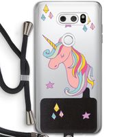 Roze eenhoorn: LG V30 Transparant Hoesje met koord