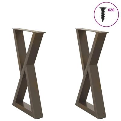 Eettafelpoten 2 st 60x(72-73,3) cm staal naturel