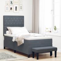 Boxspring Bed met Matras & Bank Donkergrijs 100x200 cm Velvet