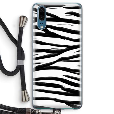 Zebra pattern: Huawei P20 Transparant Hoesje met koord
