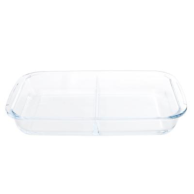 Ovenschaal 2-vaks - 3,2 liter 34 x 21 x 5 cm - rechthoekig - glas