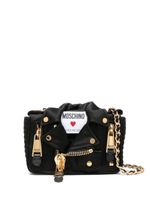 Moschino sac à bandoulière Biker en satin - Noir