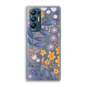 Flowers with blue leaves: Oppo Find X3 Neo Transparant Hoesje