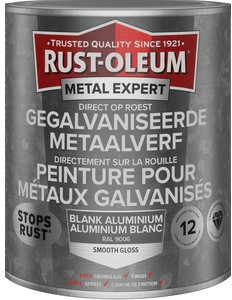 rust-oleum metal expert gegalvaniseerde metaalverf ral 9010 250 ml