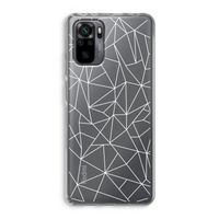 Geometrische lijnen wit: Xiaomi Redmi Note 10 Pro Transparant Hoesje