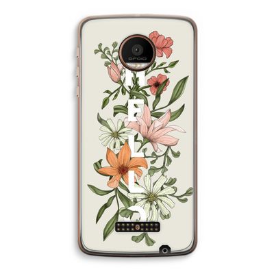 Hello bloemen: Motorola Moto Z Force Transparant Hoesje