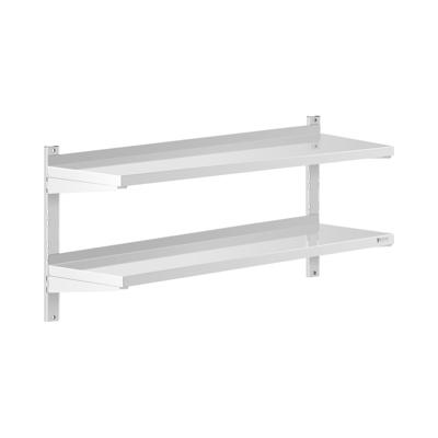 Wandrek van roestvrij staal - 2 planken - 40 x 120 cm