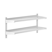Wandrek van roestvrij staal - 2 planken - 40 x 120 cm