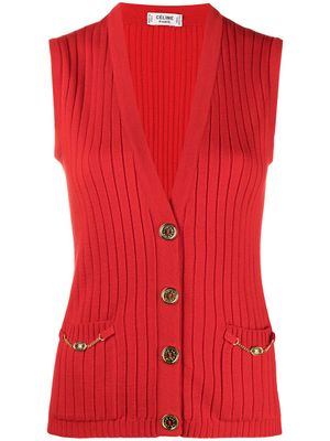 Céline Pre-Owned débardeur boutonné en maille fine - Rouge