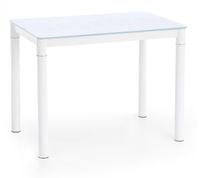 Glazen eettafel Argus 100 cm breed in milky wit - thumbnail