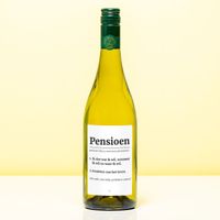 Wijnfles Pensioen Woordenboek - Wit (Sauvignon Blanc) - thumbnail