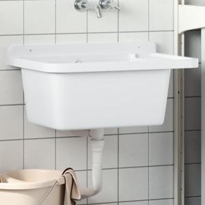 VidaXL Gootsteen wandgemonteerd 60x40x28 cm hars wit