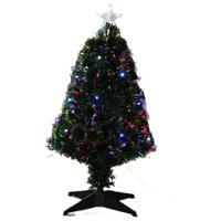 Fiber Optic kunst kerstboom - 90 cm - met led verlichting - kunstboom