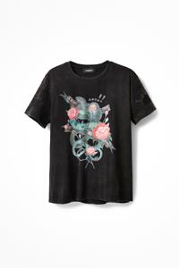 T-shirt met slang - BLACK - XS