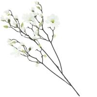 Kunstbloem Magnolia tak Osaka - 123 cm - wit - Kunst zijdebloemen