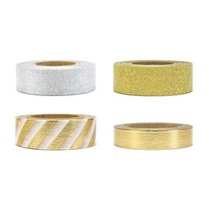 Washi tape sierlinten set goud 15 mm