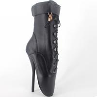 Ballet Pumps Spike hiel Black Lace-up puntige teen schoenen grootte: 40 (mat zwart)