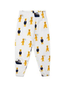 Mini Rodini pantalon de jogging Teddybears en coton biologique - Blanc