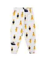 Mini Rodini pantalon de jogging Teddybears en coton biologique - Blanc