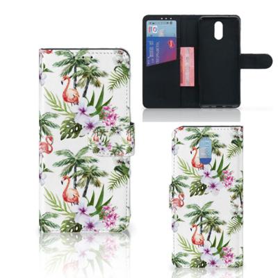 Nokia 2.3 | Telefoonhoesje | Met pasjeshouder | Flamingo Palms