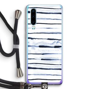 Ink Stripes: Huawei P30 Transparant Hoesje met koord