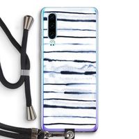 Ink Stripes: Huawei P30 Transparant Hoesje met koord