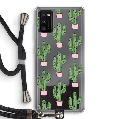 Cactus Lover: Samsung Galaxy A41 Transparant Hoesje met koord