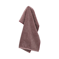 Bunzlau Castle - Handdoek 53x60cm Kleine Ruit Burgundy (GOTS)