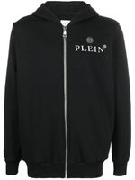 Philipp Plein hoodie zippé à logo imprimé - Noir