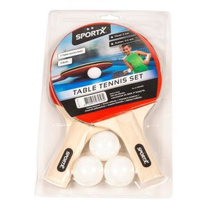 2x Tafeltennis batjes sport set met 3 ballen   -