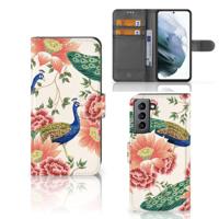 Telefoonhoesje | Met pasjeshouder | voor Samsung Galaxy S21 FE Pink Peacock