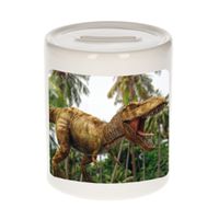 Dieren foto spaarpot brullende t-rex dinosaurus 9 cm - dinosaurussen spaarpotten jongens en meisjes