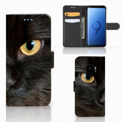 Samsung Galaxy S9 | Telefoonhoesje | Met pasjeshouder | Zwarte Kat