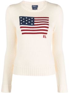 Polo Ralph Lauren pull en coton à motif intarsia - Tons neutres