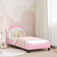 Bedframe voor kinderen met hoofdbord Roze 80 x 160 cm PU
