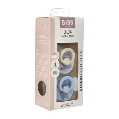 Bibs 2 Fopspeen Studio Duo Block Baby Blue