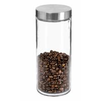 Voorraadbus/voorraadpot - 2L - glas - met RVS luchtdichte deksel Voorraadbus/voorraadpot - 2L - glas - met RVS luchtdichte deksel