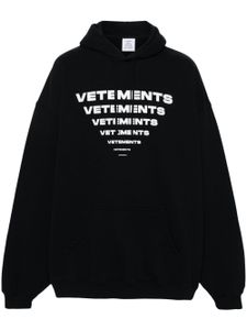 VETEMENTS hoodie à logo imprimé - Noir